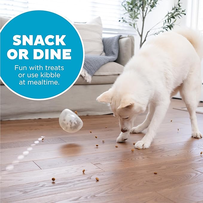 Outward Hound by Planet Dog Snoop Interactive Treat Dispensing Dog Toy, Large, White