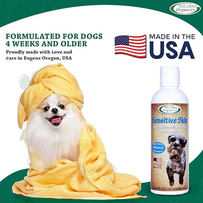 Dog Shampoo for Sensitive Skin - Lanolin-Enriched Formula - pH Balanced to Support Natural Oils - Light Citrus Scent - Suitable for All Dogs - Moisturizes and Softens Coats - 8 oz