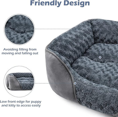 INVENHO Large Dog Bed for Large Medium Small Dogs, Rectangle Washable Dog Bed, Orthopedic Dog Bed, Soft Calming Sleeping Puppy Bed Durable Pet Cuddler with Anti-Slip Bottom L(30"x24"x9")