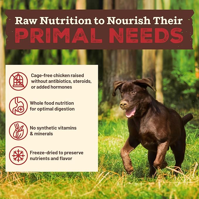 Primal Kibble in The Raw, Freeze Dried Dog Food, Chicken, Scoop & Serve, Made with Raw Protein, Whole Ingredient Nutrition, Crafted in The USA, Dry Dog Food 5.4 lb Bag