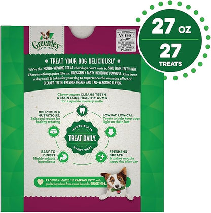 Greenies Weight Management Regular Dog Dental Chews Weight Control Dog Treats, 27 oz. Pack (27 Treats)