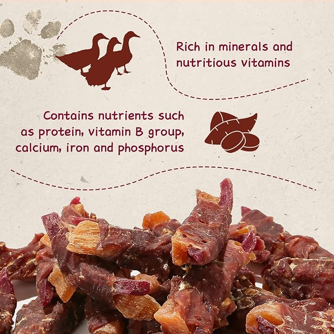 Duck & Sweet Potato Dog Treats, High Fiber Pet Treats for Medium Dogs, Healthy Chews Snack, High in Protein, 12.5 oz