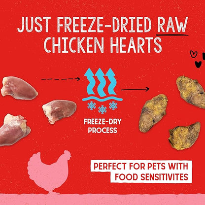 Stella & Chewy's Freeze-Dried Raw Single Ingredient Chicken Hearts Dog Treats, 11.5 oz. Bag