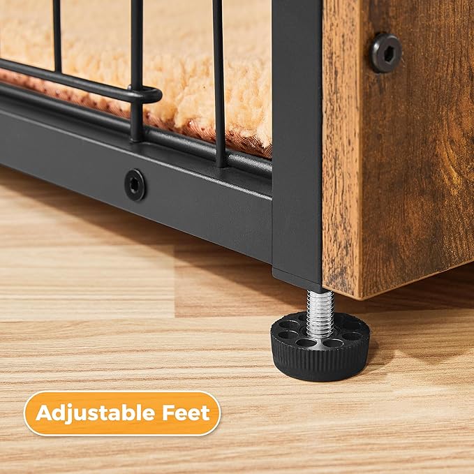 Yaheetech 32'' Dog Crate Furniture with Cushion Wooden Dog Crate with Double Doors/Adjustable Feet Side End Table for Small/Medium Dogs