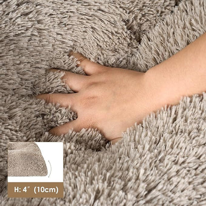 EHEYCIGA Fluffy Dog Crate Bed for Small Dogs, Plush Faux Fur Dog Crate Pad, Calming Anti Anxiety Small Dog Bed for Crate, Washable Soft Warm Dog Crate Mat with Non-Slip Bottom, Taupe