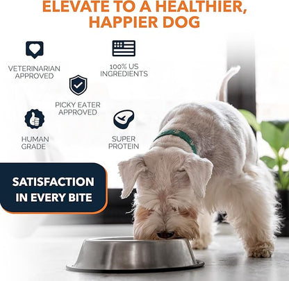 100% Human Grade Air Dried Dog Food - All Natural - USA Grass Fed Beef - Limited Ingredient Dog Food - Grain Free - Dehydrated - Complete Meal or Dog Food Topper  Beef Flavor - 7.3 lb