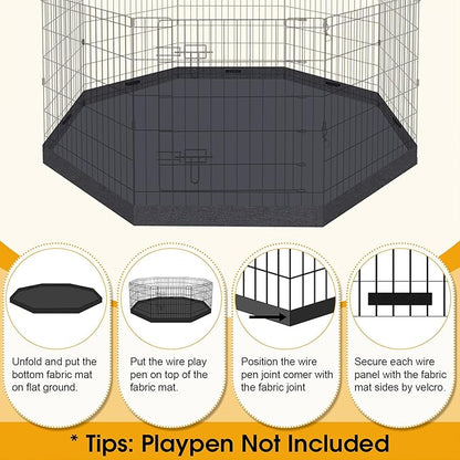 Dog Pen Pet Playpen Dog Fence Bottom Pad Indoor Foldable Metal Wire Exercise Puppy Play Yard Pet Enclosure Pad Outdoor (Only Bottom Pad, Playpen Not Included)