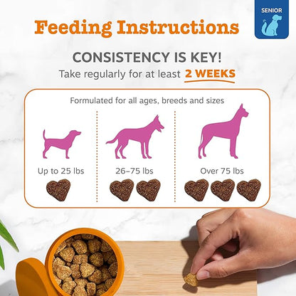 Zesty Paws Mobility Bites Joint Supplement for Dogs - Soft Chews with Glucosamine for Dogs, Chondroitin, & MSM + Vitamins C and E - Adv Chicken - 90 Count