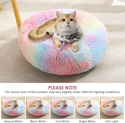 JOLLYVOGUE Dog Beds, Calming Small Dog Bed, Anti-Anxiety Dog Bed for Small Dogs, Fluffy Donut Dog Bed, Cozy Dog Cat Cushion Bed for Small Medium Dogs (24")
