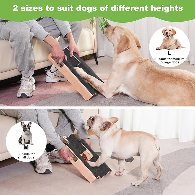 M-Shaped Dog Scratch Pad for Nails with Treat Box, Dog Nail Scratch Board for Large Dogs, Dog Nail File Toy and Shorten Dog_ Side Nail Easier (with Treat Box, XL)