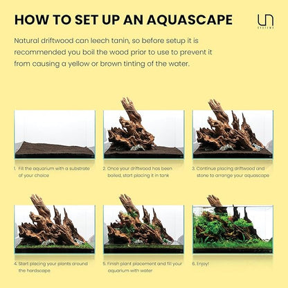Ultum Nature Systems Driftwood - Mopani Wood - Natural Aquarium Hardscape for Planted Tank Aquascaping - Fish, Crab, Reptile, Bird, Paludarium Enclosure Structure, Terrarium Decor - LRG 1Pc, 17-22"