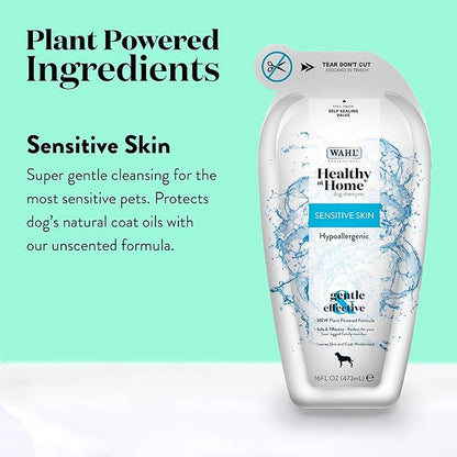 Wahl Professional Animal Healthy at Home Dog Shampoo - Plant Powered Grooming Shampoo - Sensitive Skin