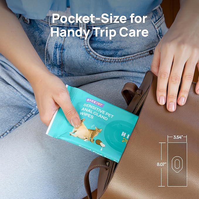 HICC PET Wipes for Dogs & Cats, Cleansing Deodorizing & Soothing Allergy Infections Anal Gland Pets Wipes with Coconut Oil - Dog Grooming Wipes for Butt and Paw - Hypoallergenic & Vet Recommended