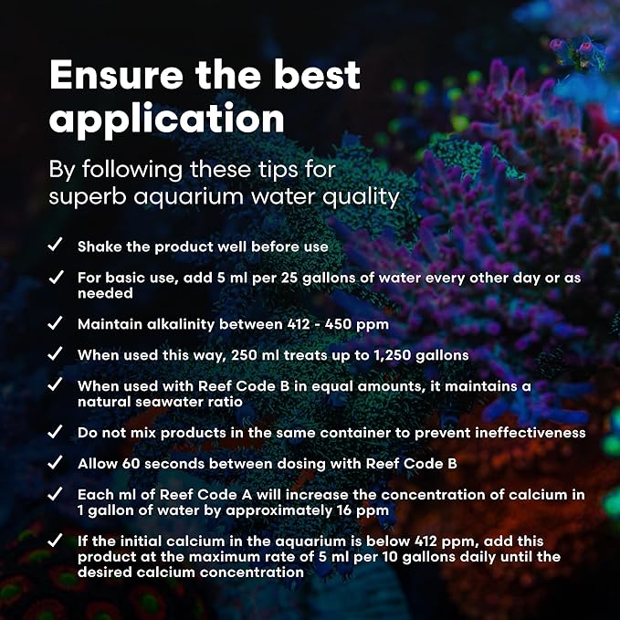 Brightwell Aquatics - Reef Code A - Balanced Calcium & Alkalinity System Water Conditioner - For All Saltwater Marine Fish & Reef Fish Tanks - Aquarium Water Treatments, 16.9 fl oz