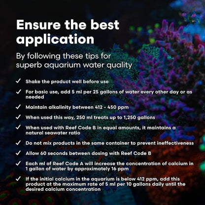 Brightwell Aquatics - Reef Code A - Balanced Calcium & Alkalinity System Water Conditioner - For All Saltwater Marine Fish & Reef Fish Tanks - Aquarium Water Treatments, 135.2 fl oz