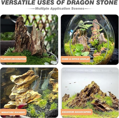 Unocho Aquarium Stone Rocks Dragon Stone 10LB Aquarium décor Rocks Aquascaping Stone Fish Rocks for Aquariums Landscaping Model Tank Decoration-2-6 inches