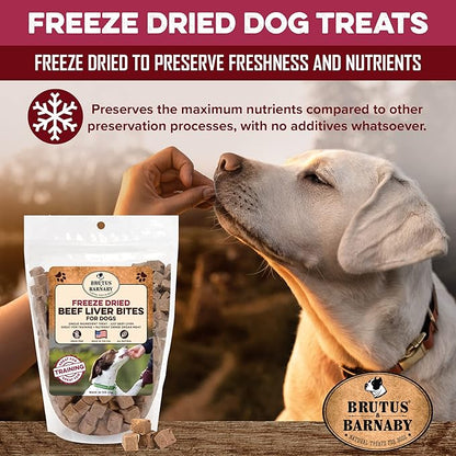 Freeze Dried Dog Treats, Beef Liver - All Natural - Healthy, Grain Free, Single Ingredient Dog Treat Liver Treats for Dogs - Beef Liver Dog Treats That Are Small Bites Perfect For Dog Training Treats