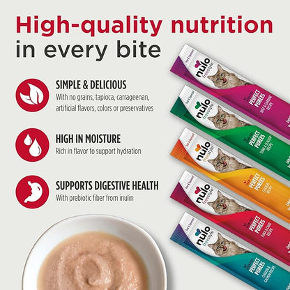 Nulo Freestyle Grain-Free Perfect Purees Premium Wet Cat Treats, Squeezable Meal Topper for Felines, High Moisture Content to Support Cat Hydration, 0.5 Ounce, Beef & Sardine