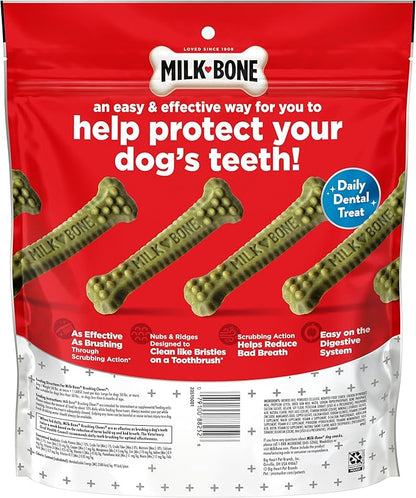 Milk-Bone Fresh Breath Brushing Chews, 18 Large Daily Dental Dog Treats Scrubbing Action Helps Clean Teeth