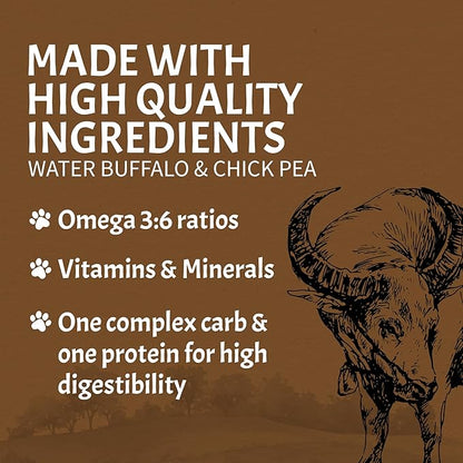 Canine Caviar - Open Range: Water Buffalo & Chickpea Alkaline Dry Dog Food, Limited Ingredients, Gluten-Free, Based on Science & Research, Veterinary Alternative Diet (22 Pound Bag)