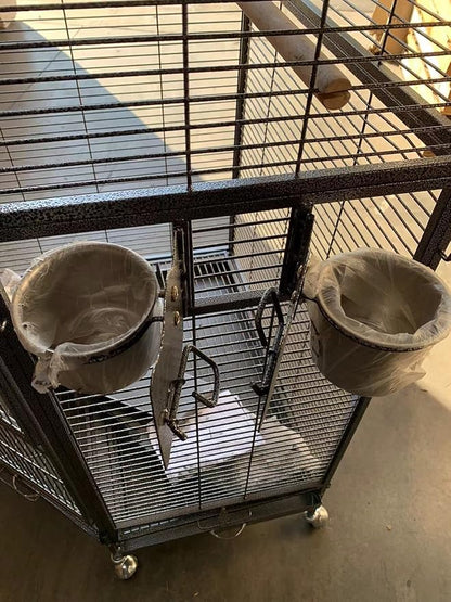 Seny Corner Bird Cage for Cockatiel Parakeet Black and White New (Black)