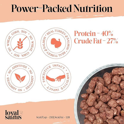 Freeze Dried Raw Dog Food - Premium Turkey and Salmon Flavor with High Protein and Grain Free Dog Food for All Breeds and Picky Eaters - Versatile as Meal Topper, Snack, and Treats, 14 Oz