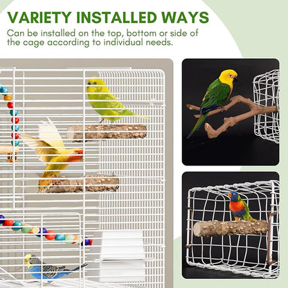 8pcs Brid Perch Bird Cage Accessories 2 Natural Grape Stick Paw Grinding Fork 6 Parrot Stand Bird Toys for Parakeets, Cockatiels, Conure, Budgies