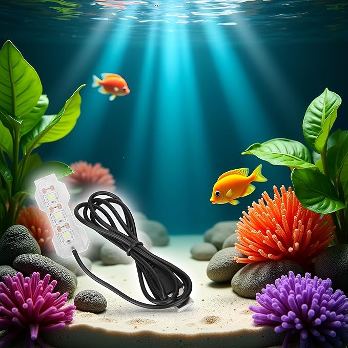 Blue Light Small Aquarium Led Light, Multicolor Led Fish Tank Light for Freshwater Plants Aquarium Accessories，Fish and Aquatic Pets, Pet Supplies