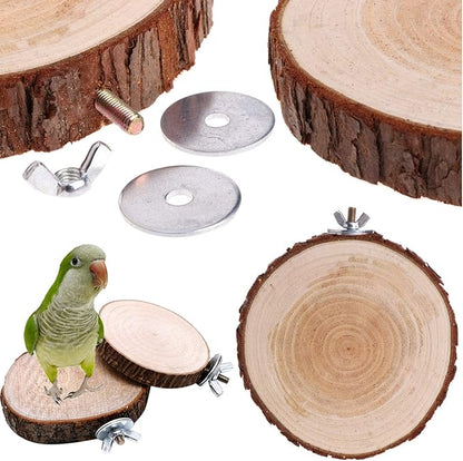 Hamiledyi Bird Perch Stand, 12PCS Wood Parrot Perch Stand Platform, Paw Grinding Rough-surfaced Parakeet Cage Accessories Exercise Toy for Budgies Conure Cockatiel Hamster (Random Color)