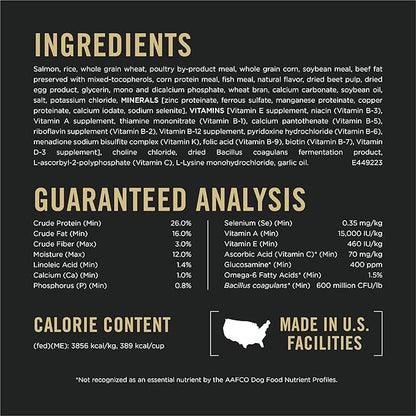 Purina Pro Plan Complete Essentials Shredded Blend Salmon and Rice Dog Food Dry Formula with Probiotics for Dogs - 5 lb. Bag