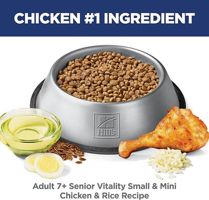 Hill's Science Diet Senior Vitality, Senior Adult 7+, Small & Mini Breeds Senior Premium Nutrition, Dry Dog Food, Chicken & Rice, 12.5 lb Bag