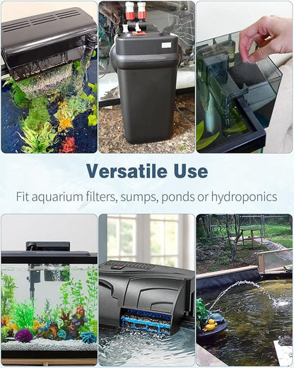 Pawfly 4 Pack Aquarium Bio Sponge Filter Media Pad, Filter Foam Sponge Pads Cut-to-Size Foam for Fish Tank Filters Sumps Ponds Hydroponics, 6.3" x 5.5" x 0.78"