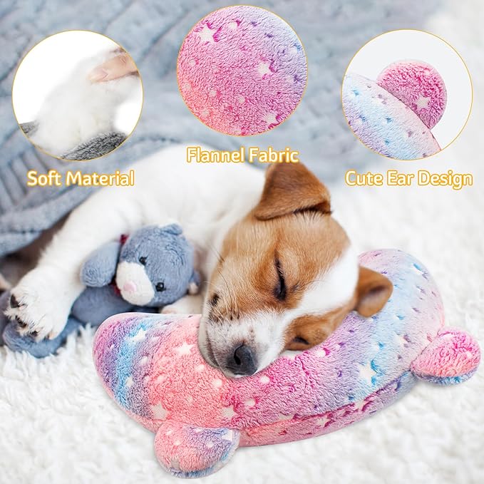 Dog Calming Pillow Dog Pillow, Soft Dog Neck Pillow Glow in The Dark Anxiety Relief U-Shaped Pet Pillow for Dogs Sleep, Pet Calming Toy Dog Bed Pillow for Joint Relief Sleeping Improve