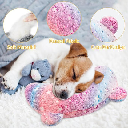 Dog Calming Pillow Dog Pillow, Soft Dog Neck Pillow Glow in The Dark Anxiety Relief U-Shaped Pet Pillow for Dogs Sleep, Pet Calming Toy Dog Bed Pillow for Joint Relief Sleeping Improve