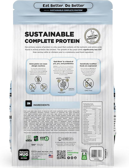 Nature's HUG Vegan Dry Dog Food for Puppies & Small Breeds, 5 lb. Bag, Chicken Flavor Plant-Based Protein Vegetarian Kibble, Grain-Free, Allergen-Free, Complete Protein & Balanced Nutrition