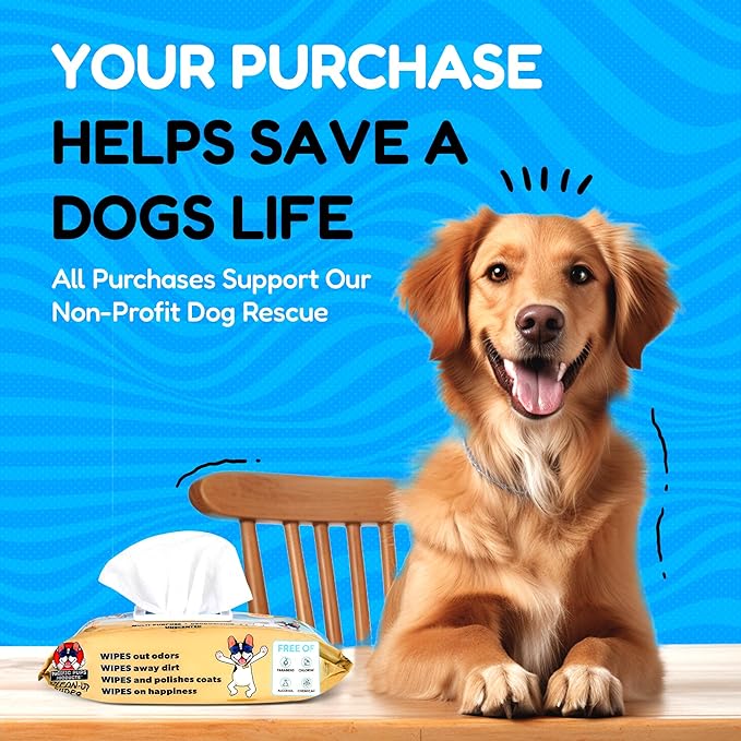 Dog Wrinkle Wipes English Bulldog - 200 count - Gentle, Plant Based, Unscented Bulldog Face Wipes - Frenchie Wrinkle Wipes - Dog Wipes for Paws and Butt, Dog Wipes Cleaning Deodorizing