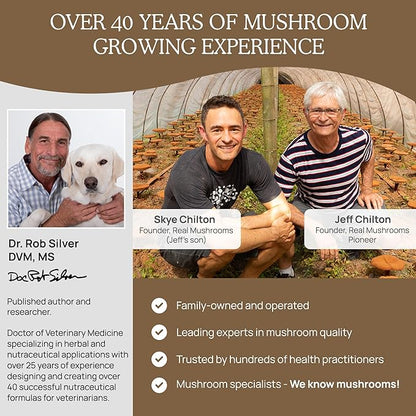 Real Mushrooms Lion_ Mane Pet Mushroom Supplement  Pet Wellbeing Capsules  for Cat & Dog Supplement & Vitamins  Support Mindful Routines  Organic, Vegan, Non-GMO, 120 Count