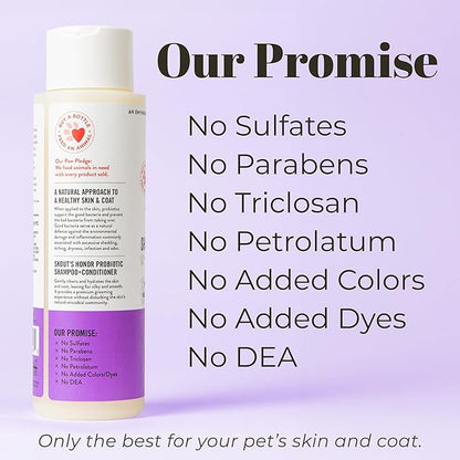 Skout's Honor Probiotic Pet Shampoo & Conditioner with Avocado Oil & Omega-3s, 97% Natural, Paraben & Sulfate-Free, Cruelty-Free, 16oz, Lavender, 2-Pack