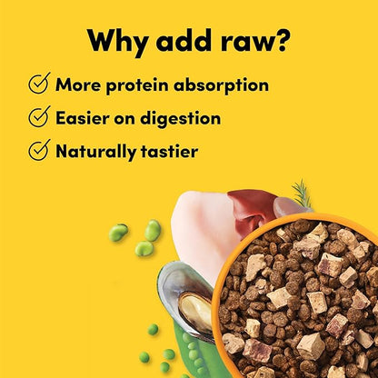 RawMix33 Premium Freeze-Dried Raw Cage-Free Chicken Recipe Dog Food, Protein Rich, Includes Kibble, Non-GMO, No Wheat or Corn, 4.4 lbs