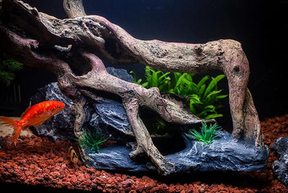 Fish Tank Decorations Aquarium Décor Resin Artificial Tree Trunk Root (E)