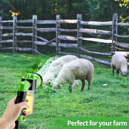 6 Pieces Dog Wash Hose Attachment with Soap Dispenser Pet Bathing Tool Set Dog Comb Brush for Pet Washing(8.27 x 4.72 x 5.51 Inch,Green)