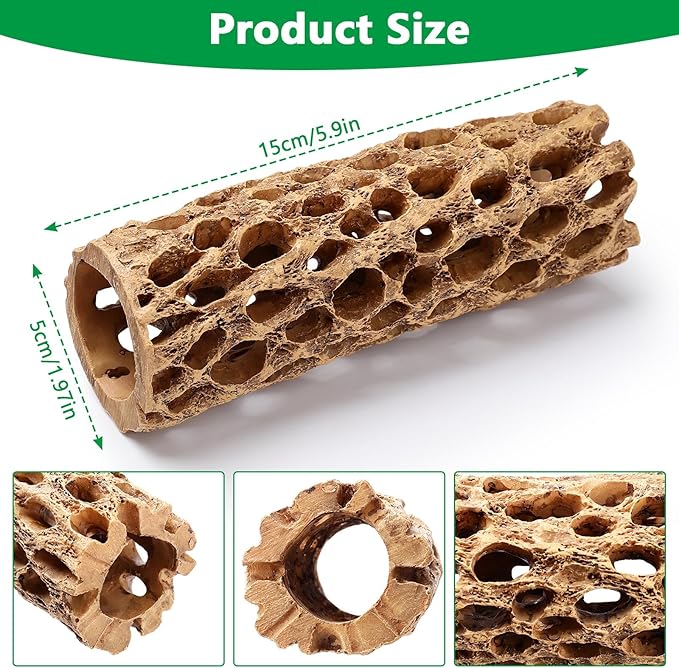 5.9“ Resin Cholla Wood Aquarium Décor Wood- Realistic Shrimp Hideout & Climbing Toy (1-Pack / 2-Pack) (1 PCS)
