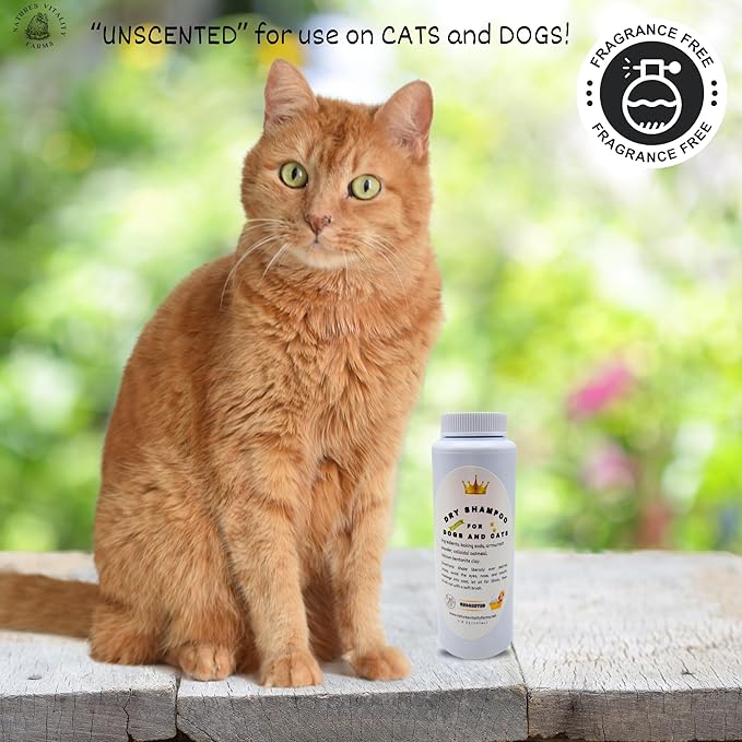 U.S.A. Dry Dog Shampoo - Natural Deodorizing Powder - Itchy Sensitive Skin Allergies - Stinky Odors - Waterless for Cats (Unscented)