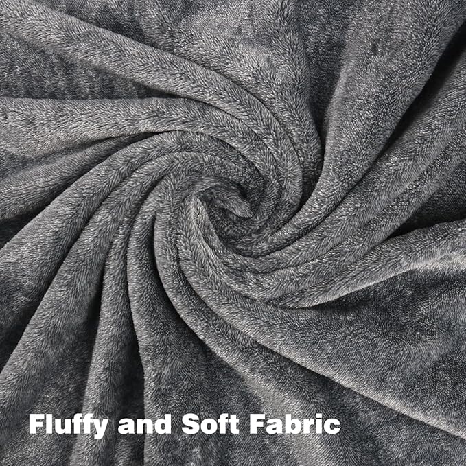 Onarway Dog Blanket Washable for Bed: Dog Blankets 78”x70” - Fluffy Soft Large Throw for Cat Puppy Kitten Dogs - Fleece Pet Blankets for Crate Couch Car and Indoor - Grey