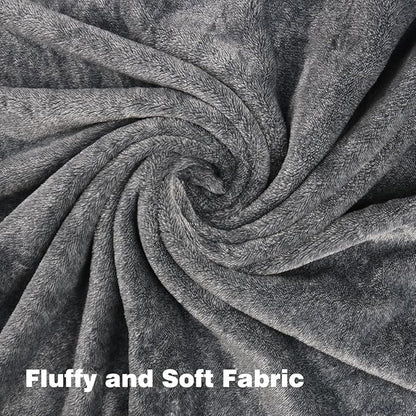 Onarway Dog Blanket Washable for Bed: Dog Blankets 78”x70” - Fluffy Soft Large Throw for Cat Puppy Kitten Dogs - Fleece Pet Blankets for Crate Couch Car and Indoor - Grey