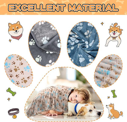 1 Pack 3 Blankets for Dogs, Dog Blankets for Large Dogs, Medium Dog Blanket Super Soft Fluffy Premium Fleece Pet Blanket Flannel Throw for Dog Puppy Cat Paw Blanket(41x31inch)