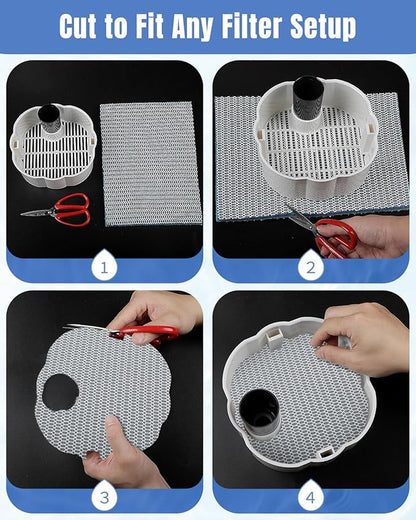 Pawfly 8-Layer Aquarium Filter Pad, 47 x 12 Inch High Density Multi-Layer Filter Floss Bio Foam, Filter Sponge Pad for Freshwater Saltwater Fish Tanks and Ponds, Cuttable Aquarium Filter Media Pad