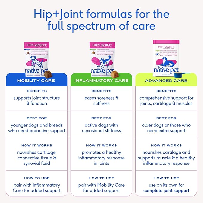 Native Pet Hip & Joint Supplement for Dogs - Advanced Dog Joint & Arthritis Supplement - Helps Maintain Healthy Cartilage, Joint Flexibility, Lubrication, & Function - with ESM & Collagen - 120 Chews