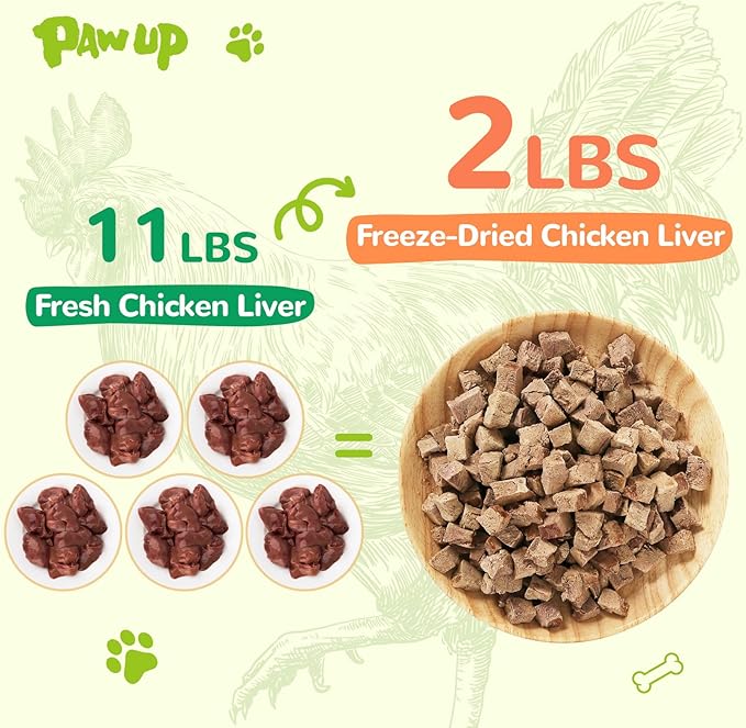 Freeze Dried Chicken Liver Pet Treats, High Protein Freeze-Dried Pet Food for Dogs, Cats, Fresh Ingredient Snacks, 4.6 oz, Rawhide Free&Grain Free