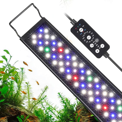hygger 18W LED Aquarium Light, 18-24 Inch Fish Tank Light with Timer Auto On/Off, Sunrise Sunset Mode, Adjustable Brightness and Colors, Full Spectrum Light with Extendable Brackets for Freshwater